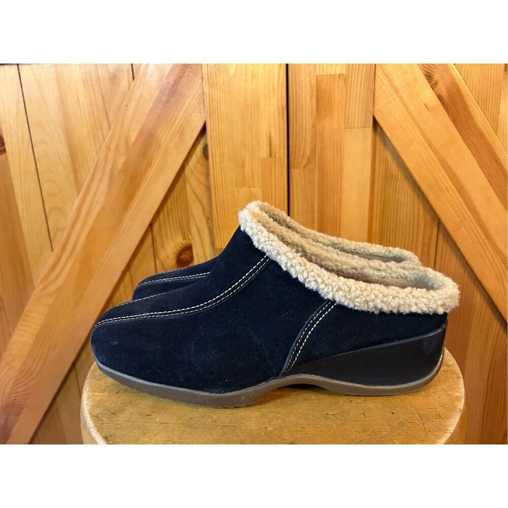 Sporto Navy Blue Suede Gabby Slip on Mule Clog Moccasin Size 11W